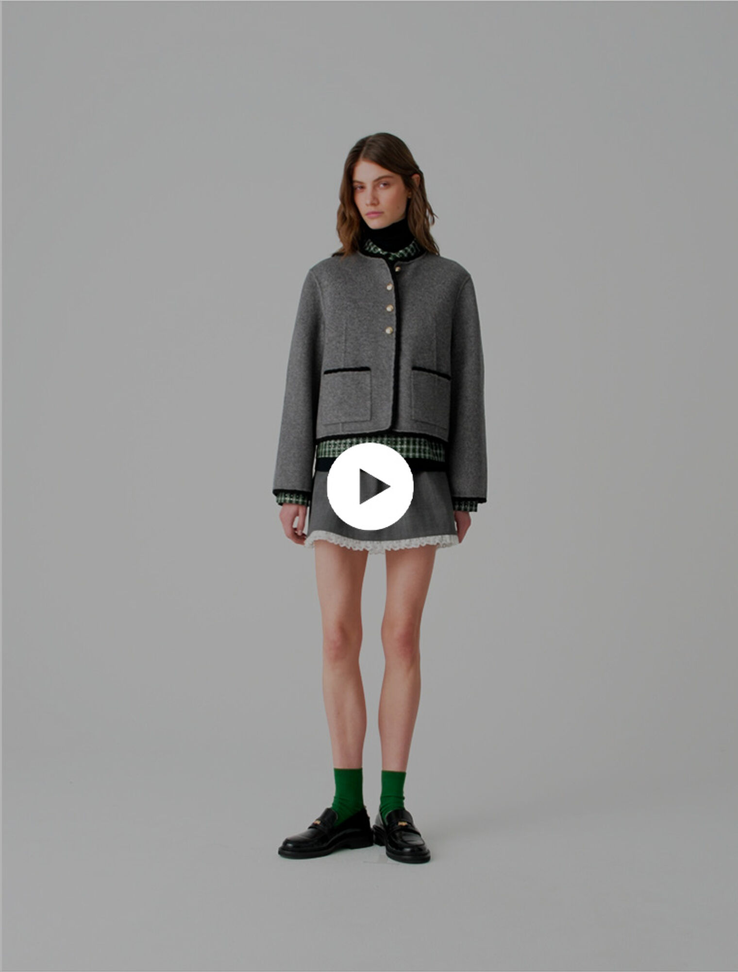 Manteau court en double face