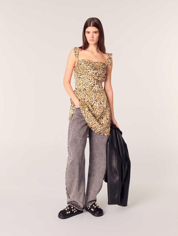 Robe courte imprimé leopard