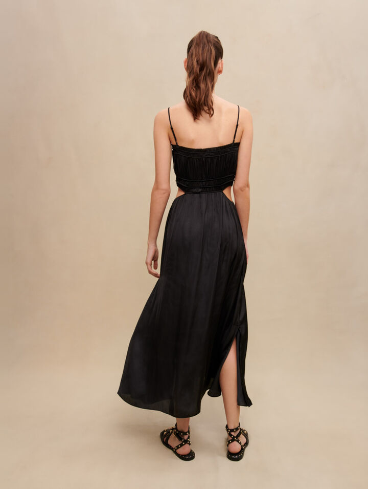Robe longue satinée