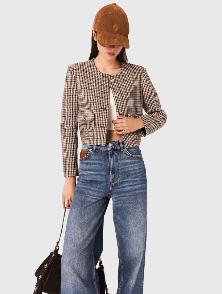 Veste courte à carreaux