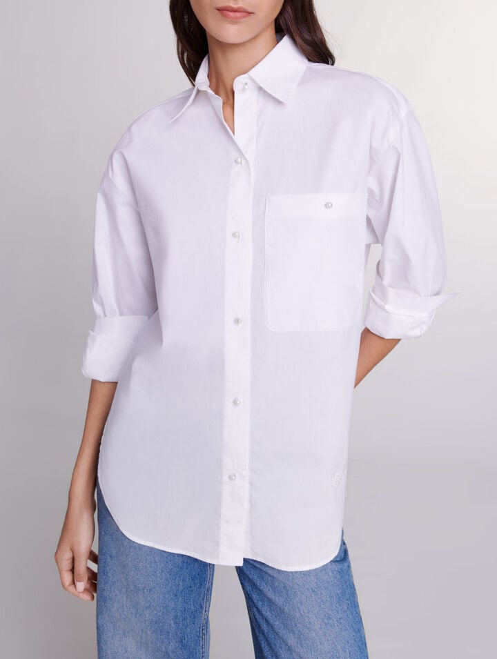 White cotton poplin shirt