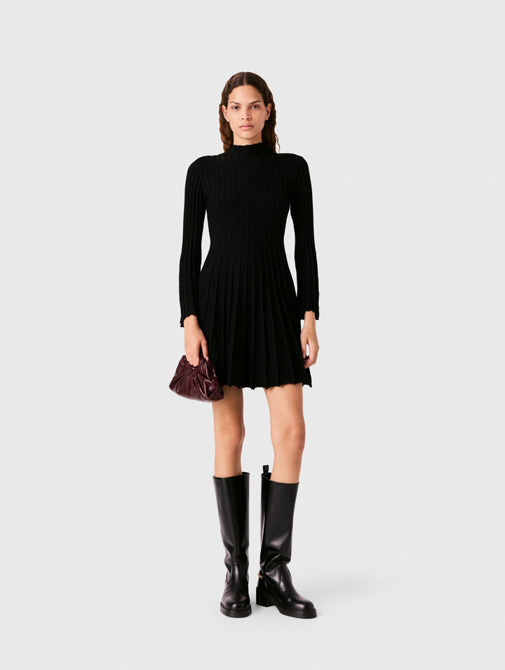 High-neck short skater dress