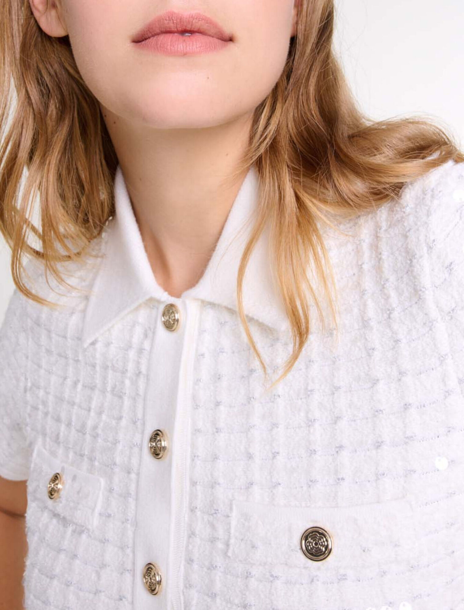 Sequin knit short dress