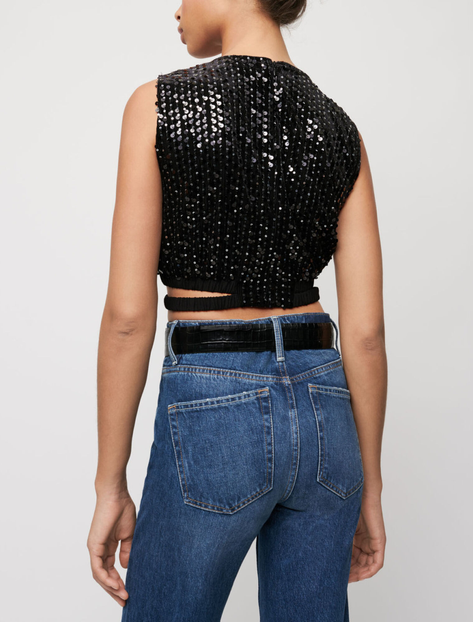 Sequin crop top