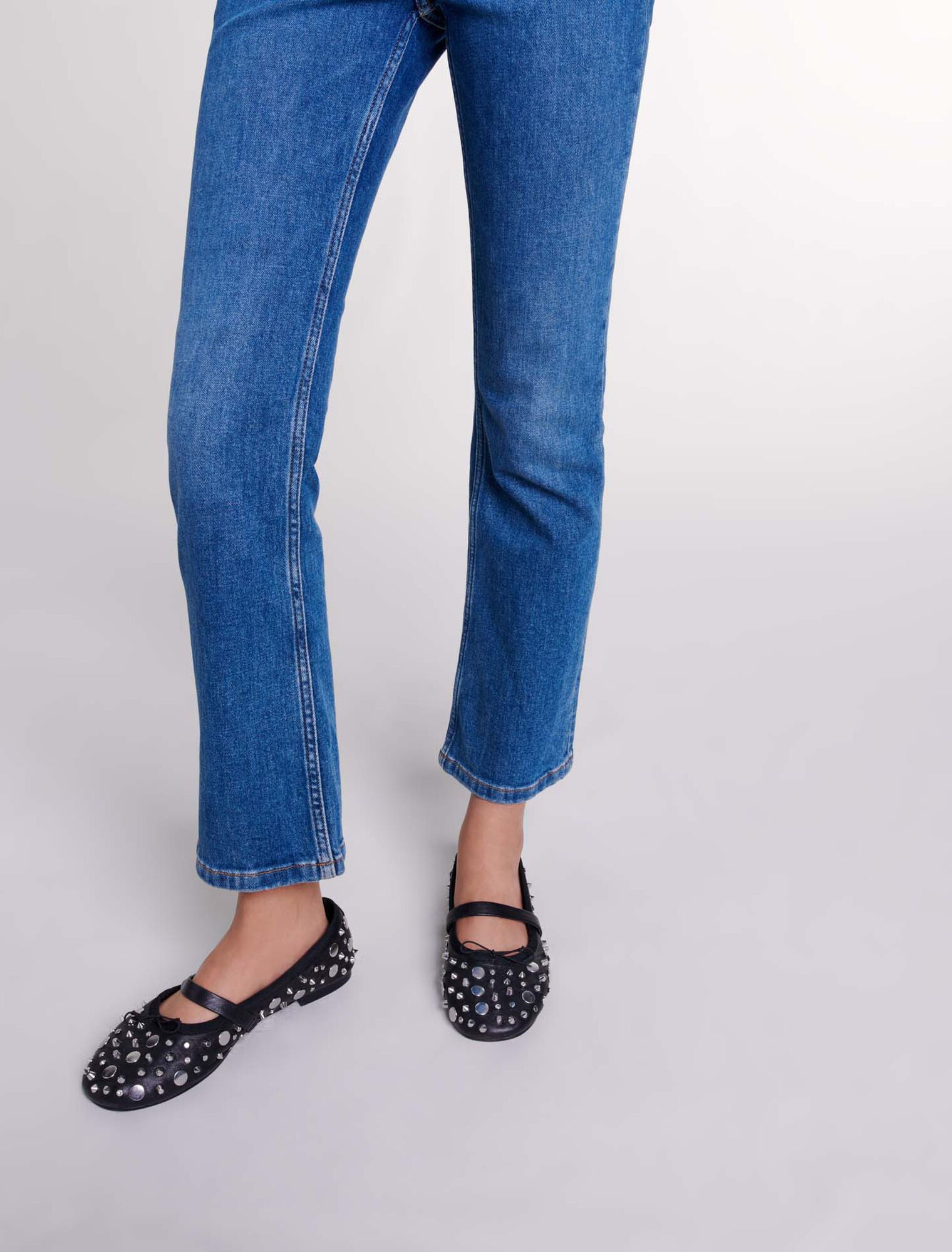 Ballerines à studs argentés