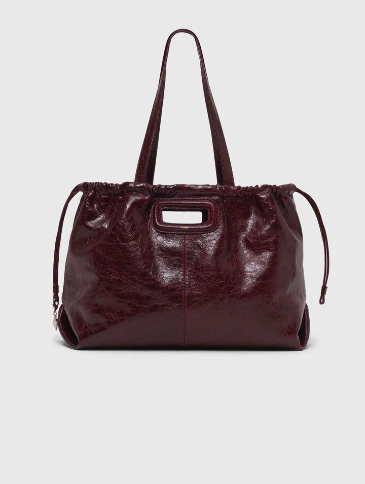 Sac M Tote en cuir craquelé