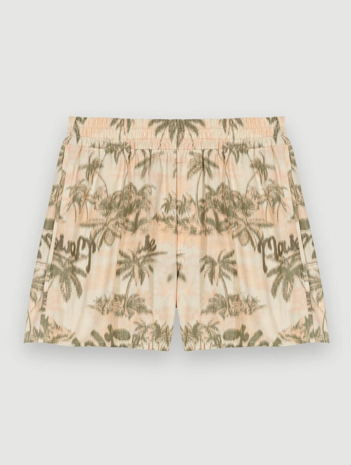 Palm tree pattern shorts