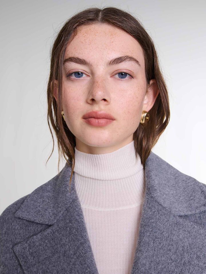 Manteau long double face ceinturé