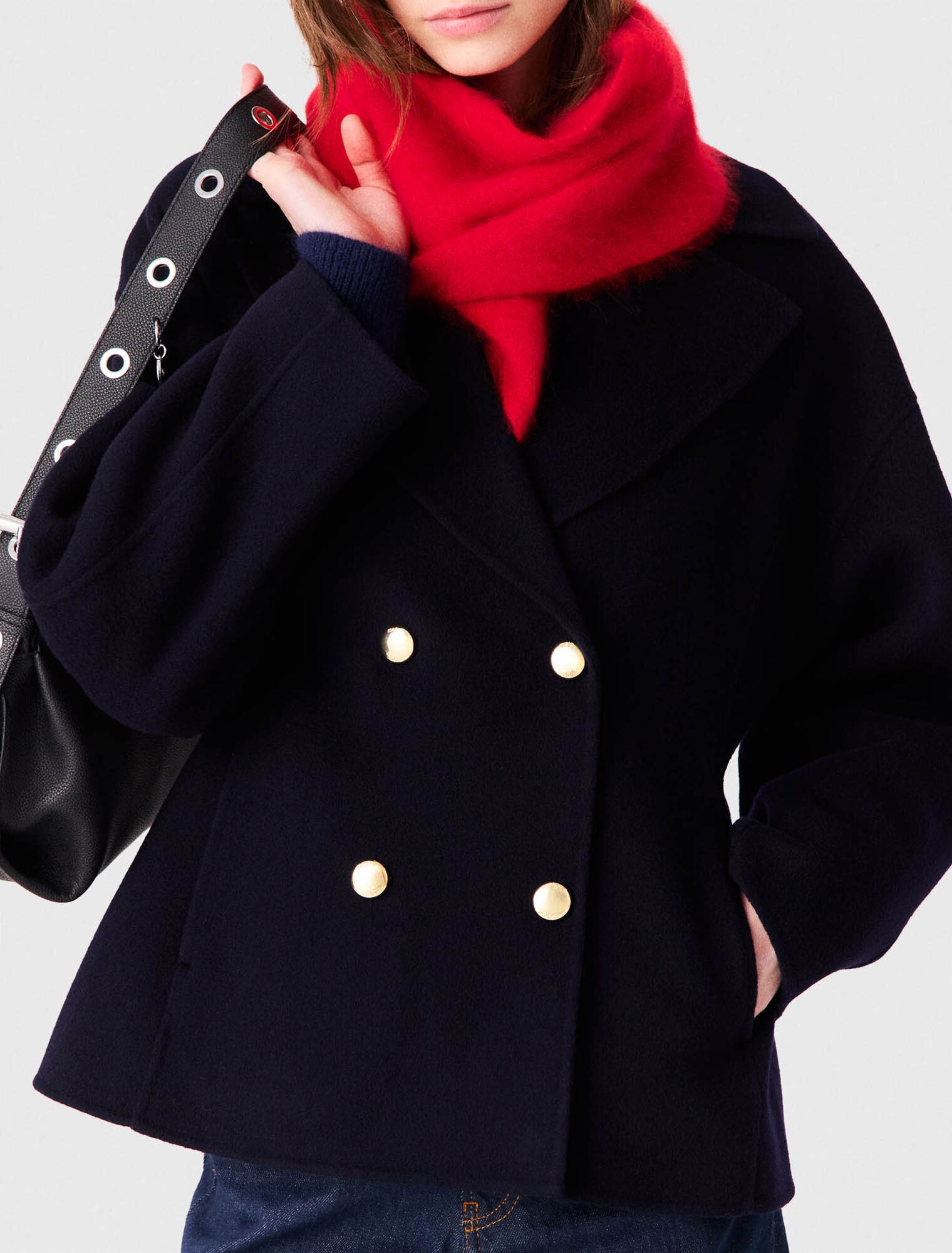 Manteau cintr&eacute; en double face