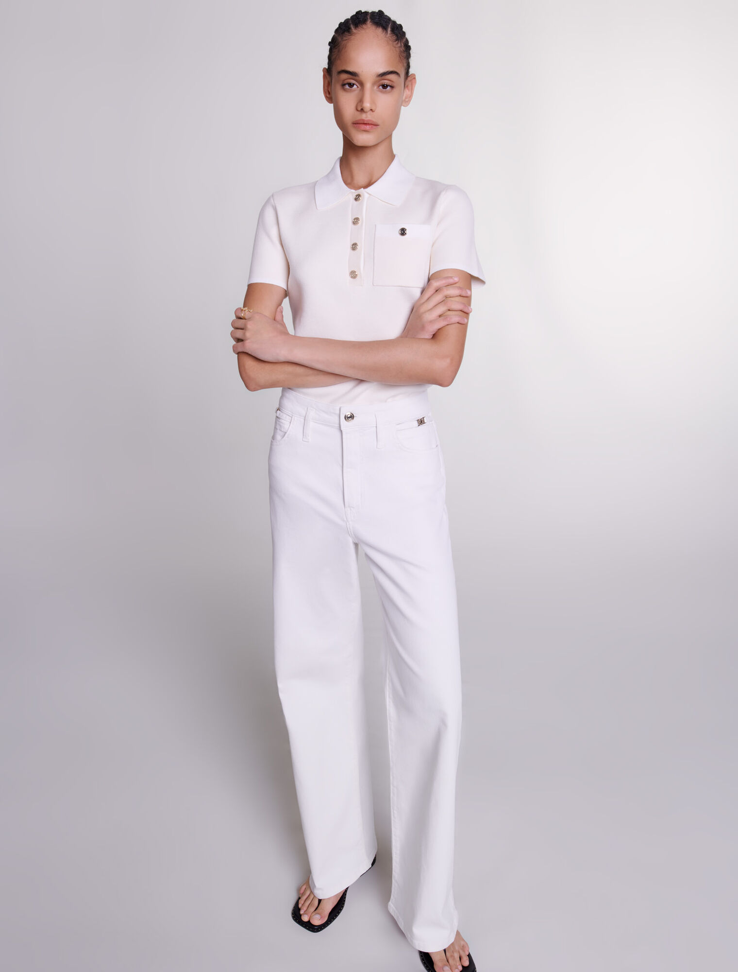 Top en maille à col polo