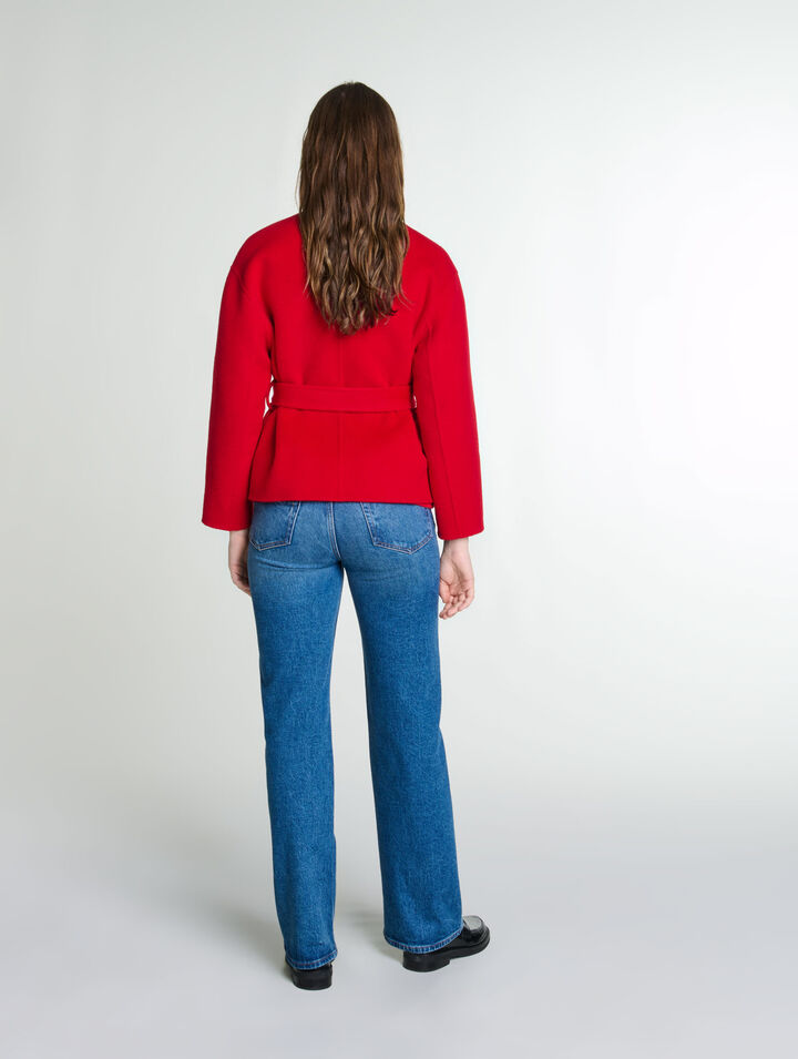 Veste double face ceinturée