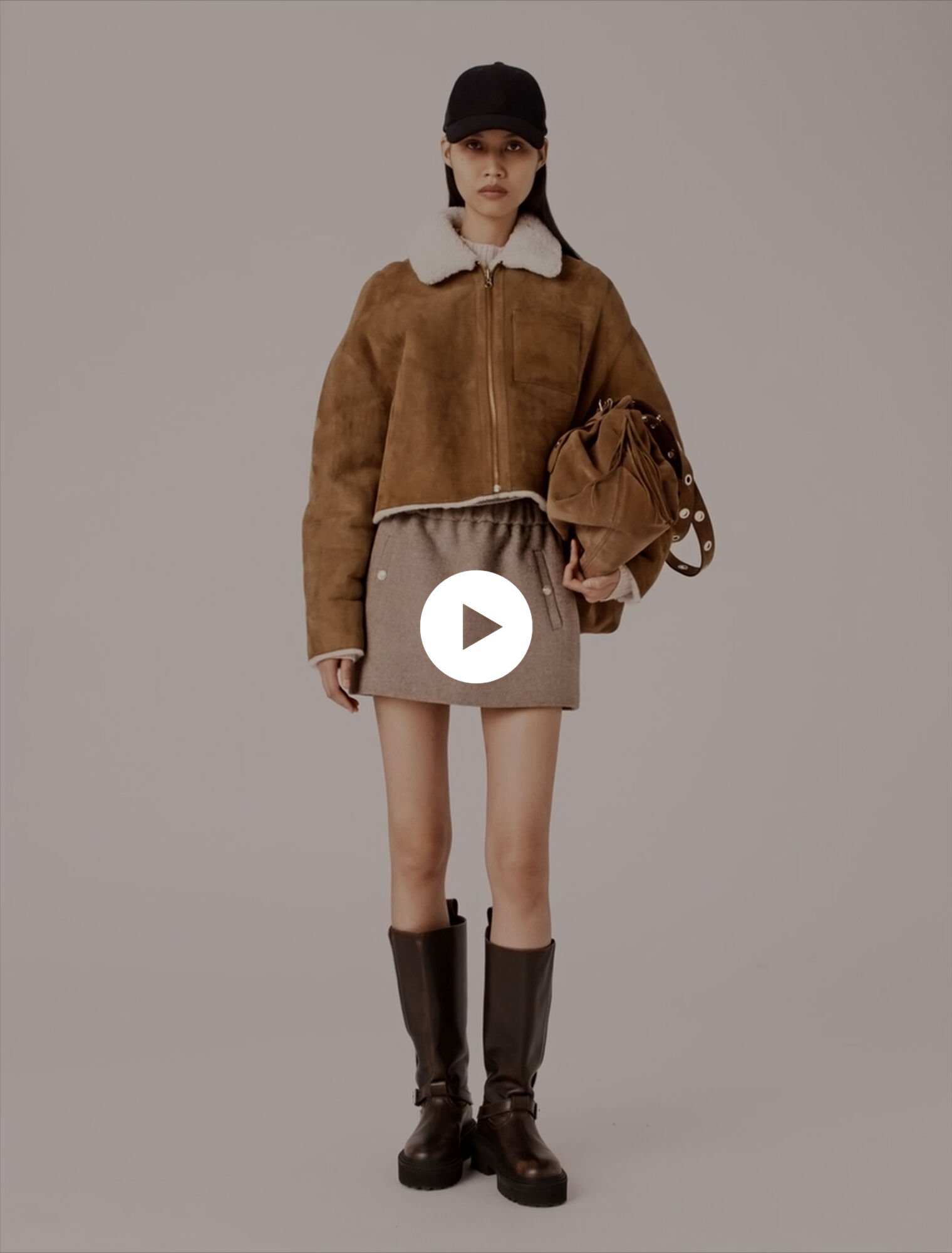 Manteau en peau lainée réversible