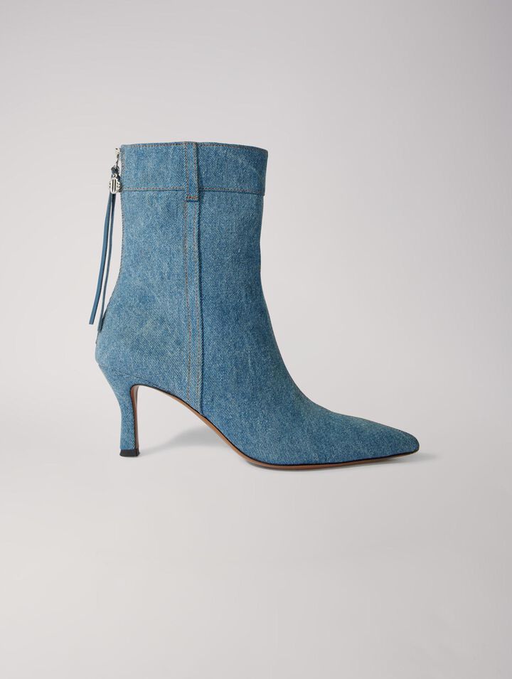 Bottines en denim à bout pointu