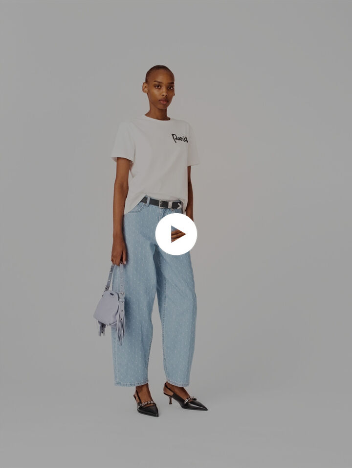 T-shirt with embroidered Paris logo