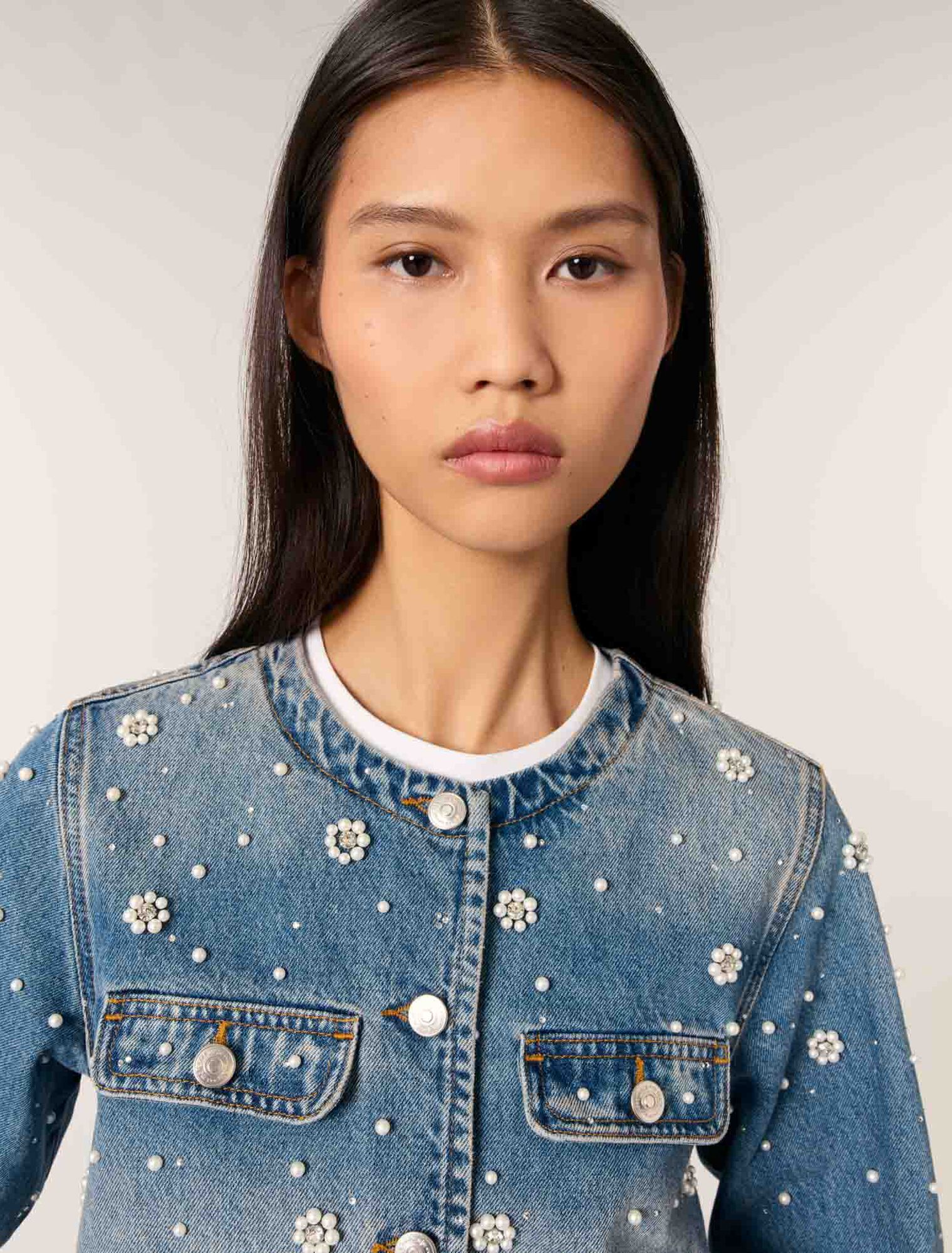 Veste en denim brodé