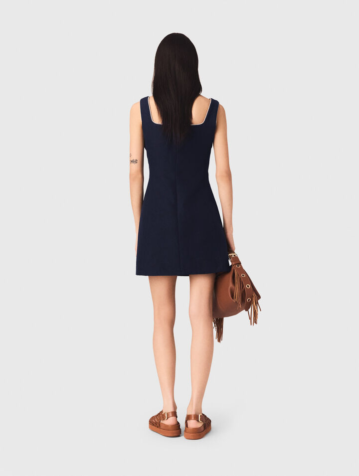 Robe courte en lin m&eacute;lang&eacute;