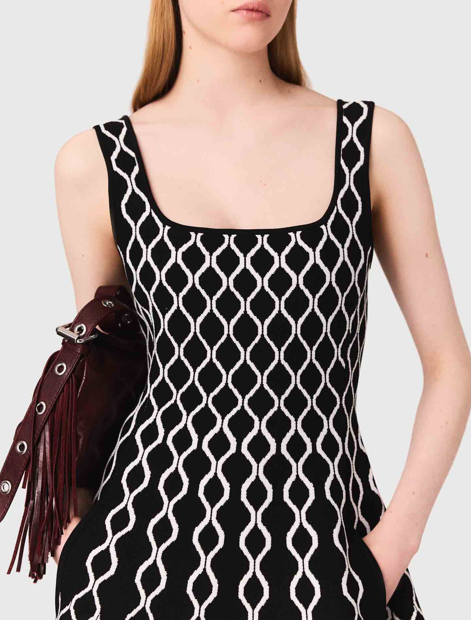 Robe midi en maille jacquard