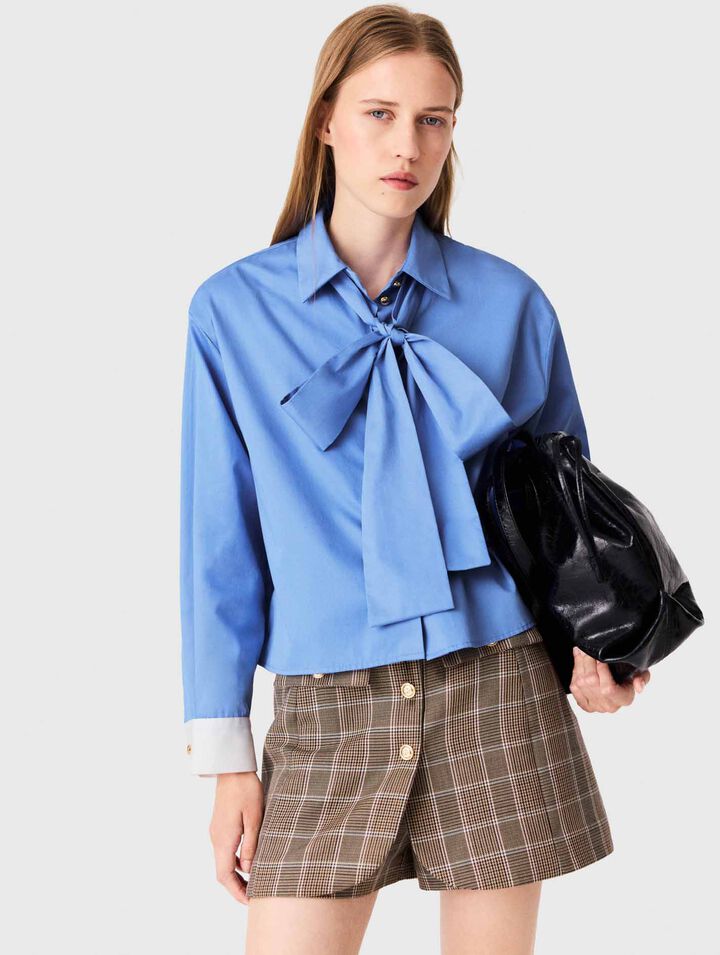 Chemise en coton avec lavalli&egrave;re