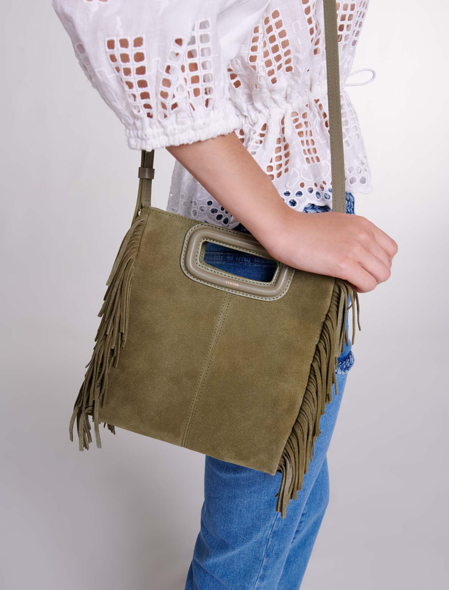 M bag in suede leather