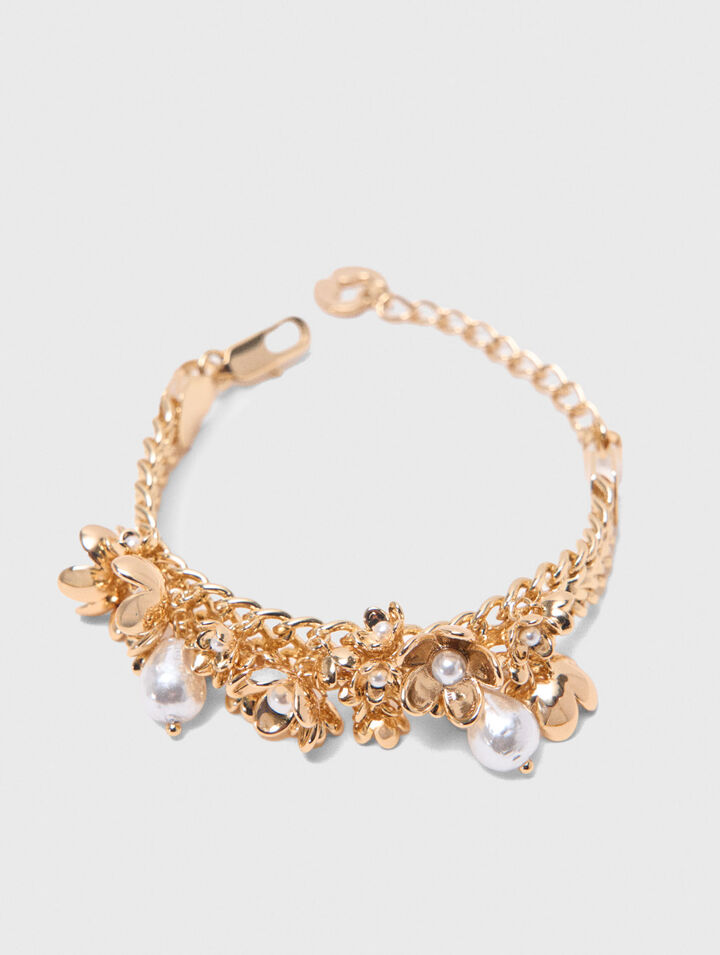 Asymmetric wide chain bracelet