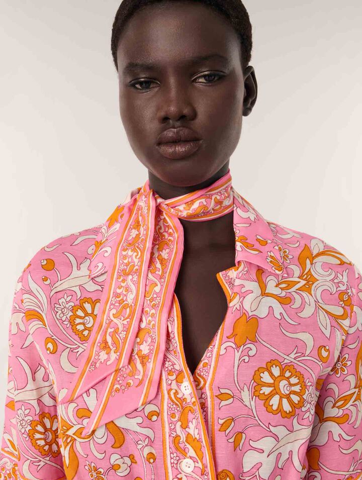 Robe courte fluide imprimée