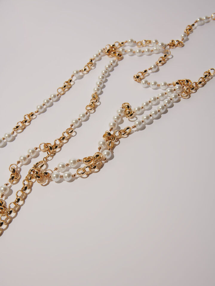 Ceinture en mix perles et métal