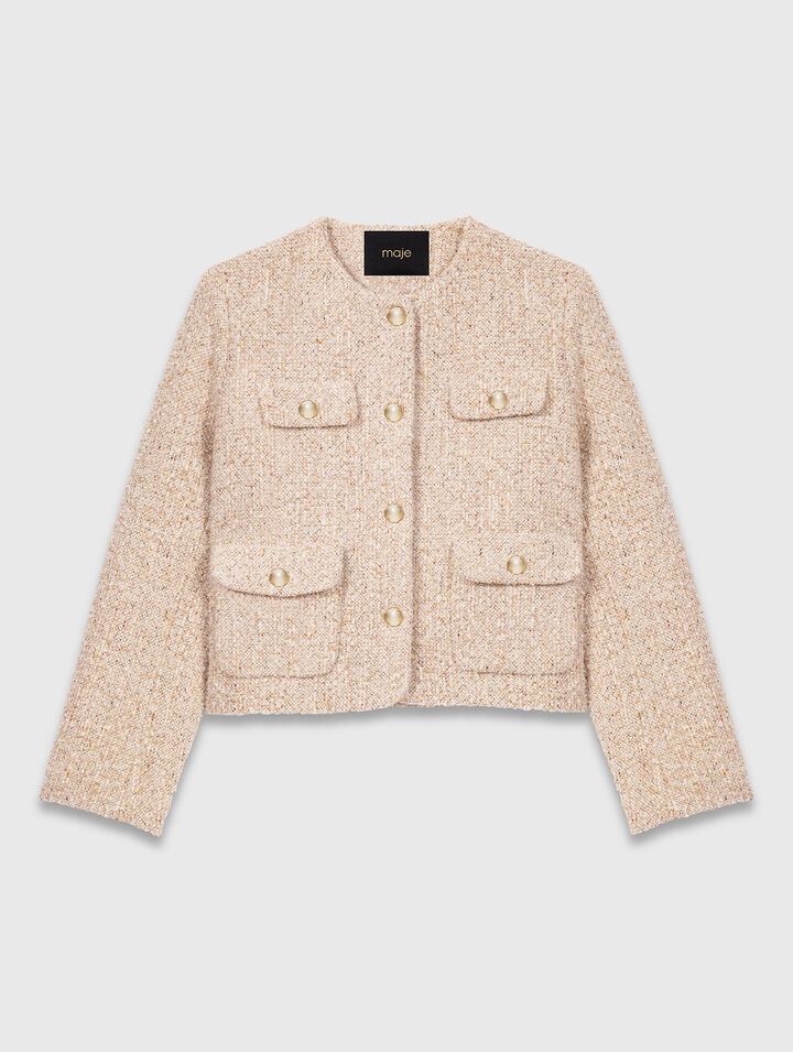 Veste courte en tweed bouclé