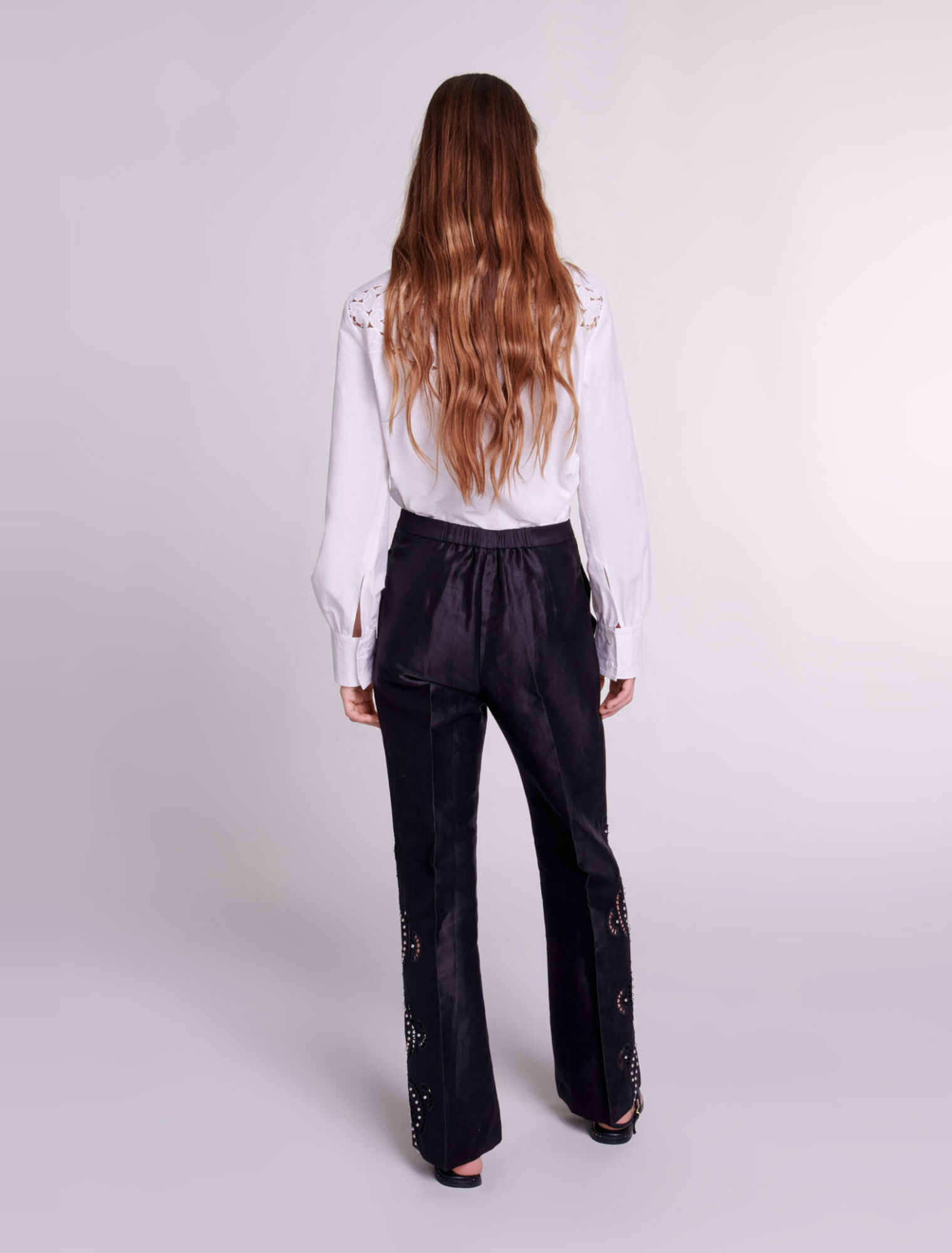 Pantalon évasé ajouré