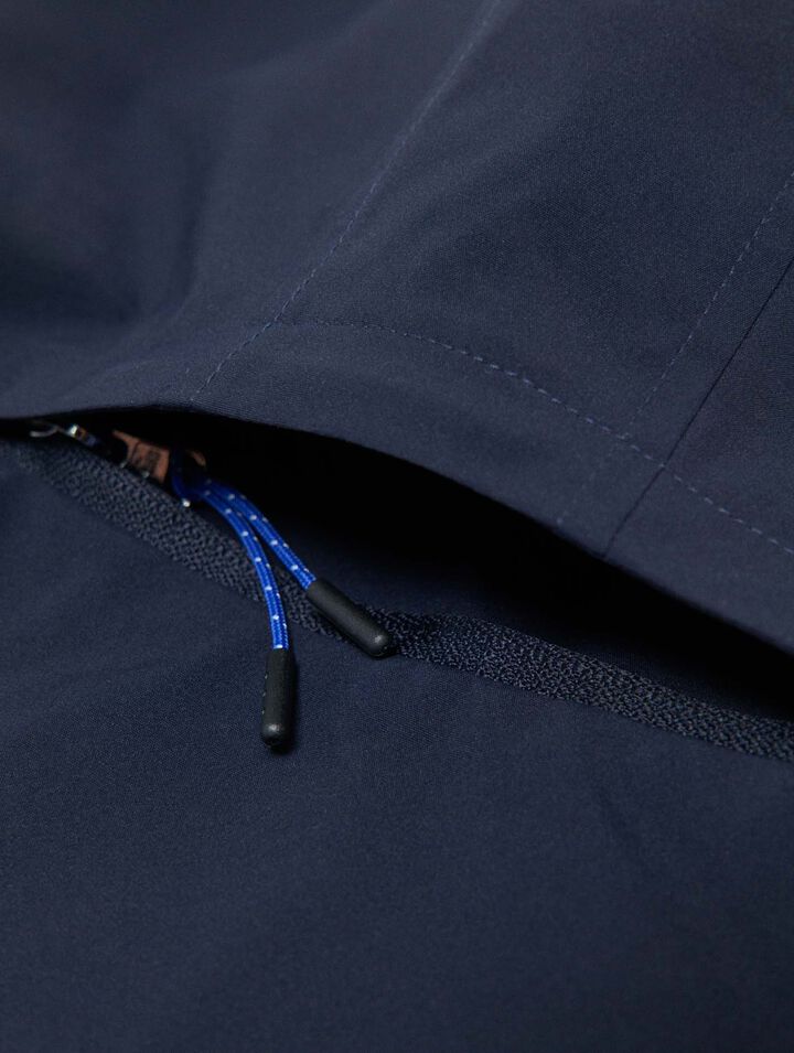 Waterproof drawstring hood