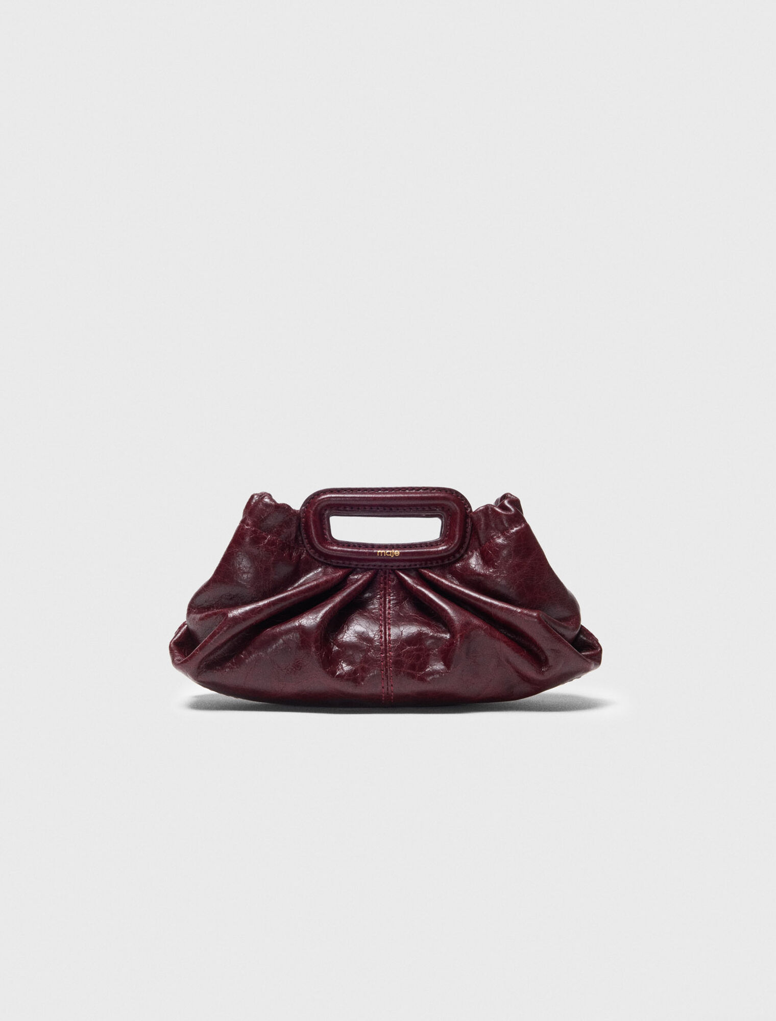 Mini clutch en cuir craquelé
