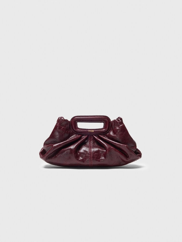 Mini clutch en cuir craquelé