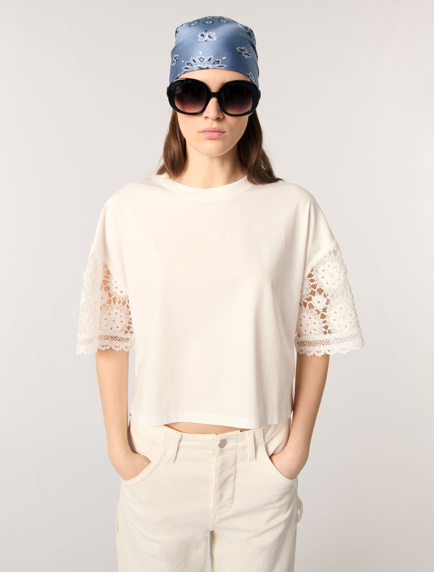 Tee-shirt à manches en crochet