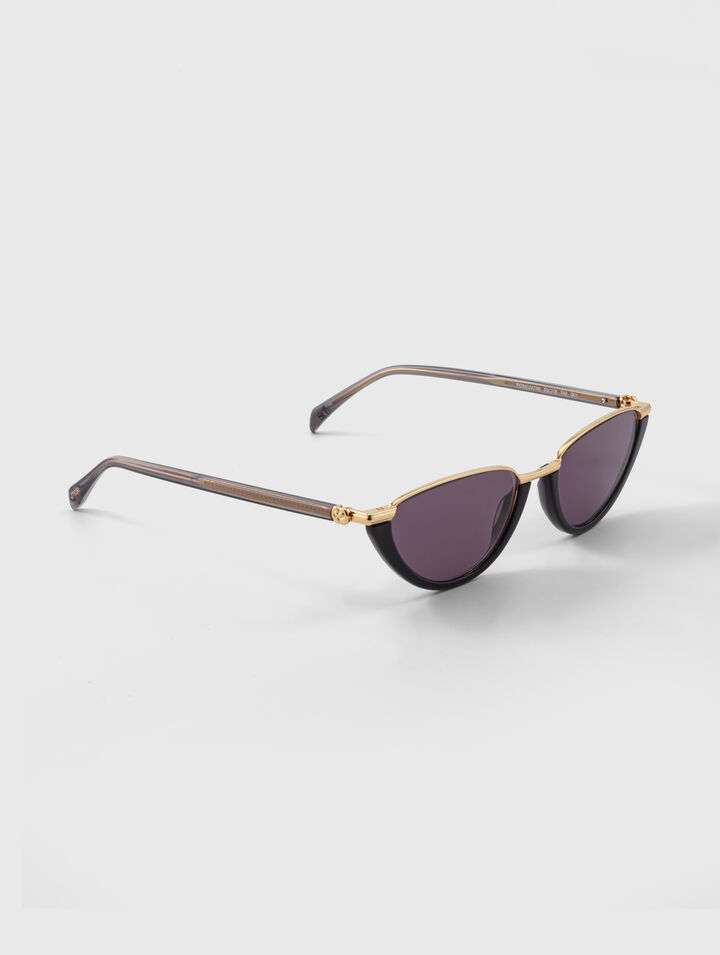 Lunettes cat eyes m&eacute;tal et ac&eacute;tate