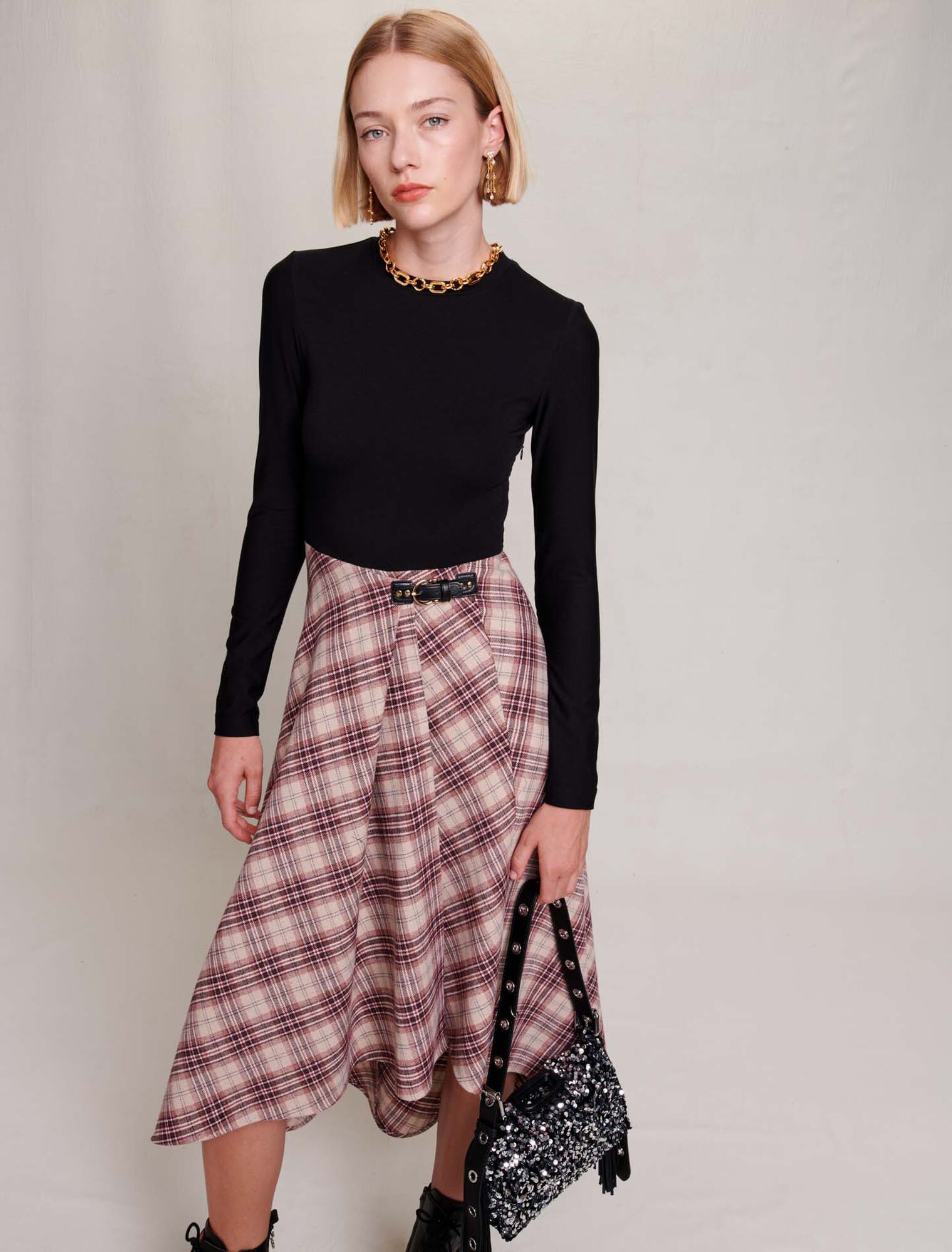 Robe asymétrique flanelle
