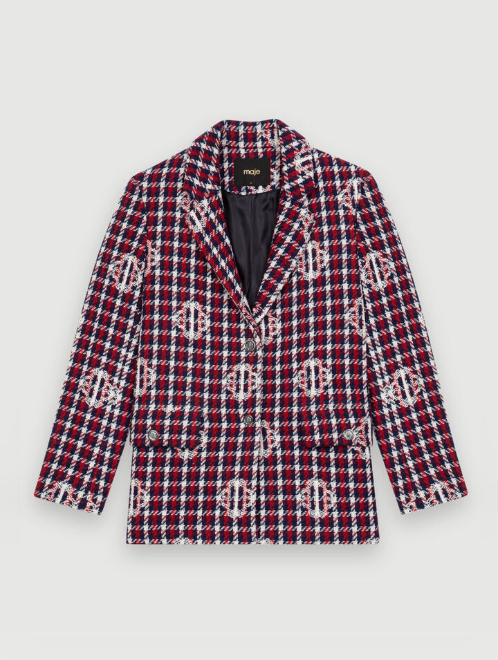 Veste jacquard Clover à carreaux