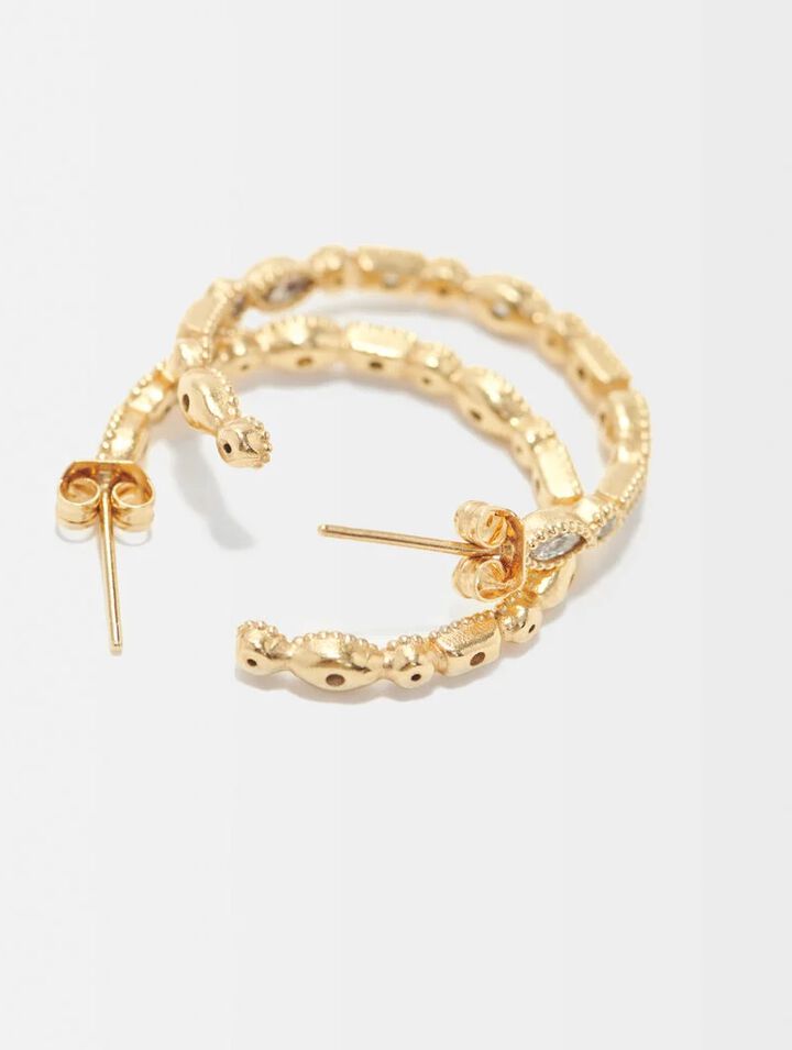 Diamanté-embellished large hoop earrings