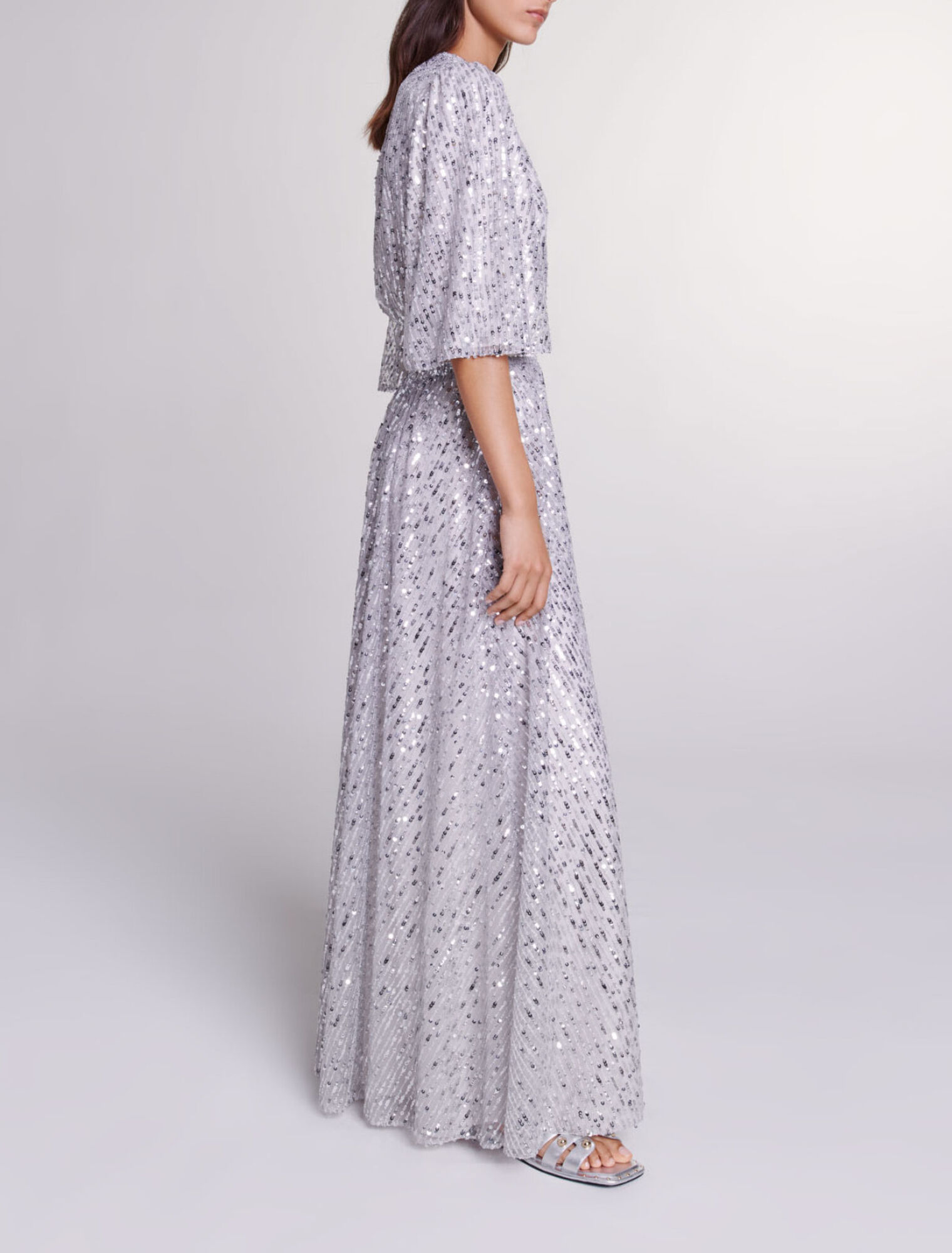 Robe longue &agrave; sequins