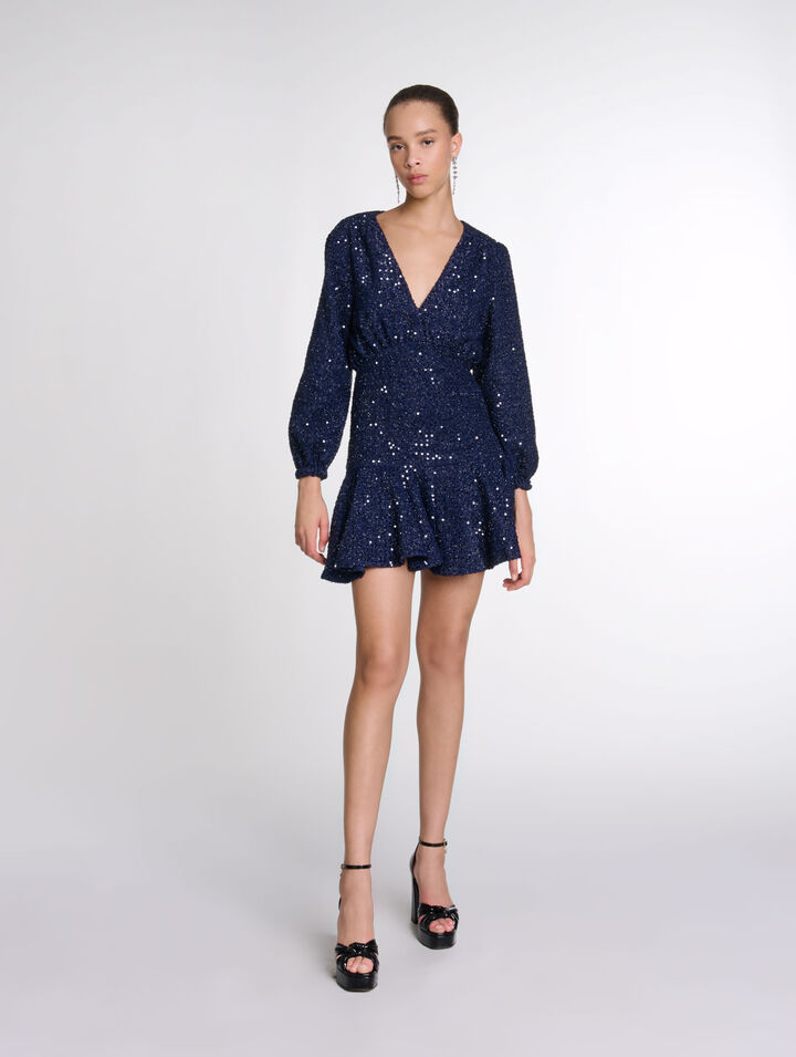 Robe courte à sequins