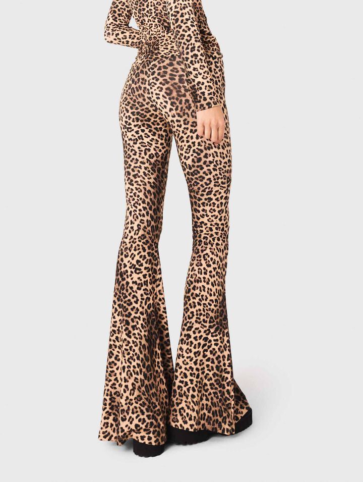 Flared leopard print leggings