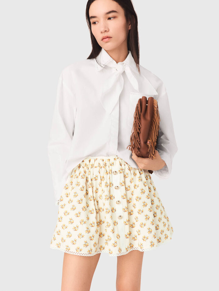 Jupe imprim&eacute;e et galon croquet