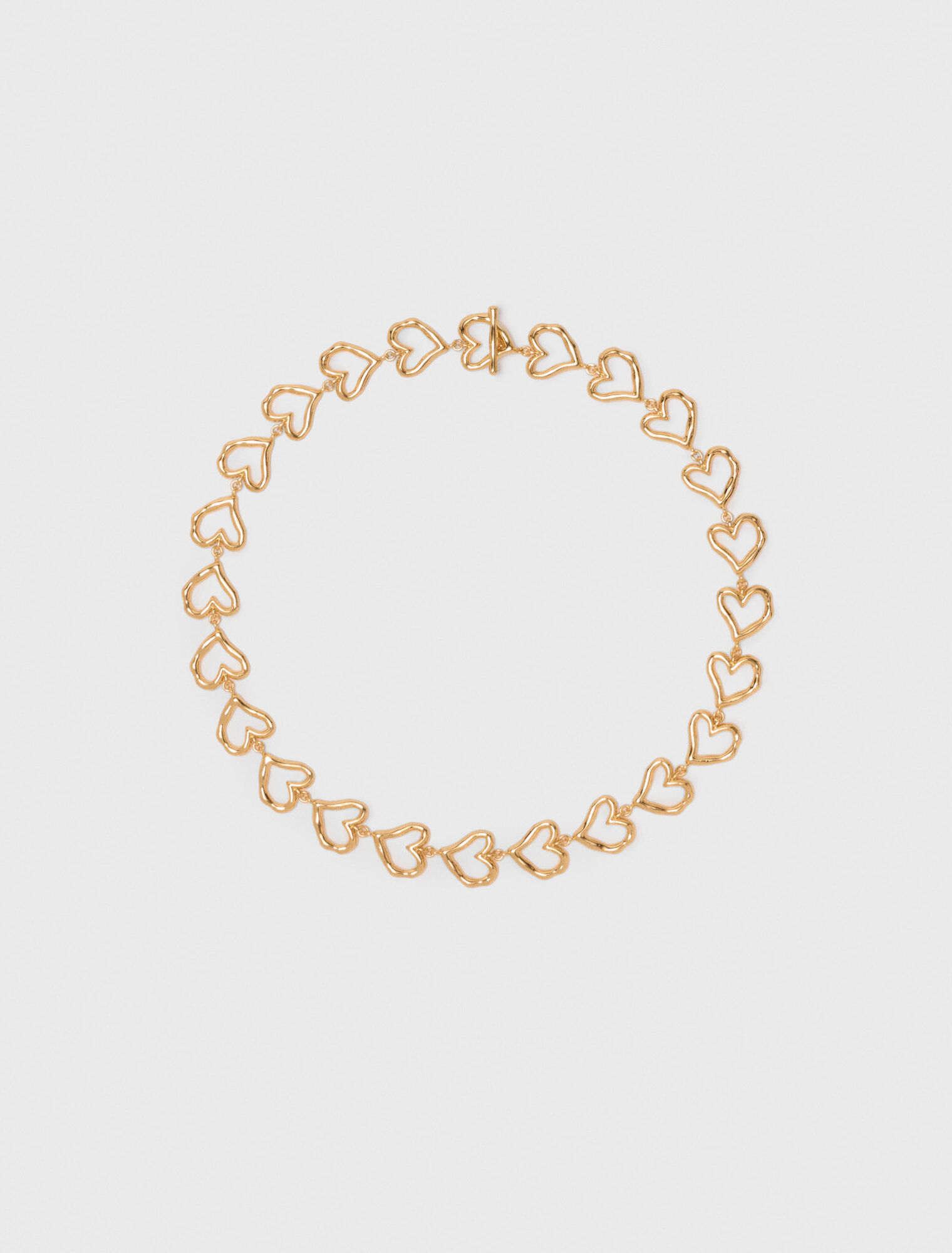 Collier cœur en laiton doré