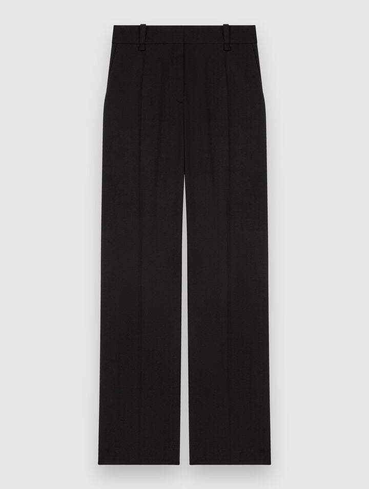 Wide-leg black suit trousers