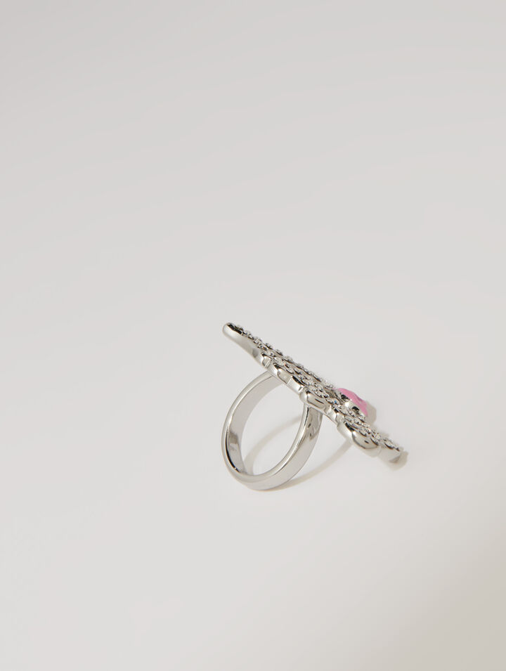 Rhinestone Love ring