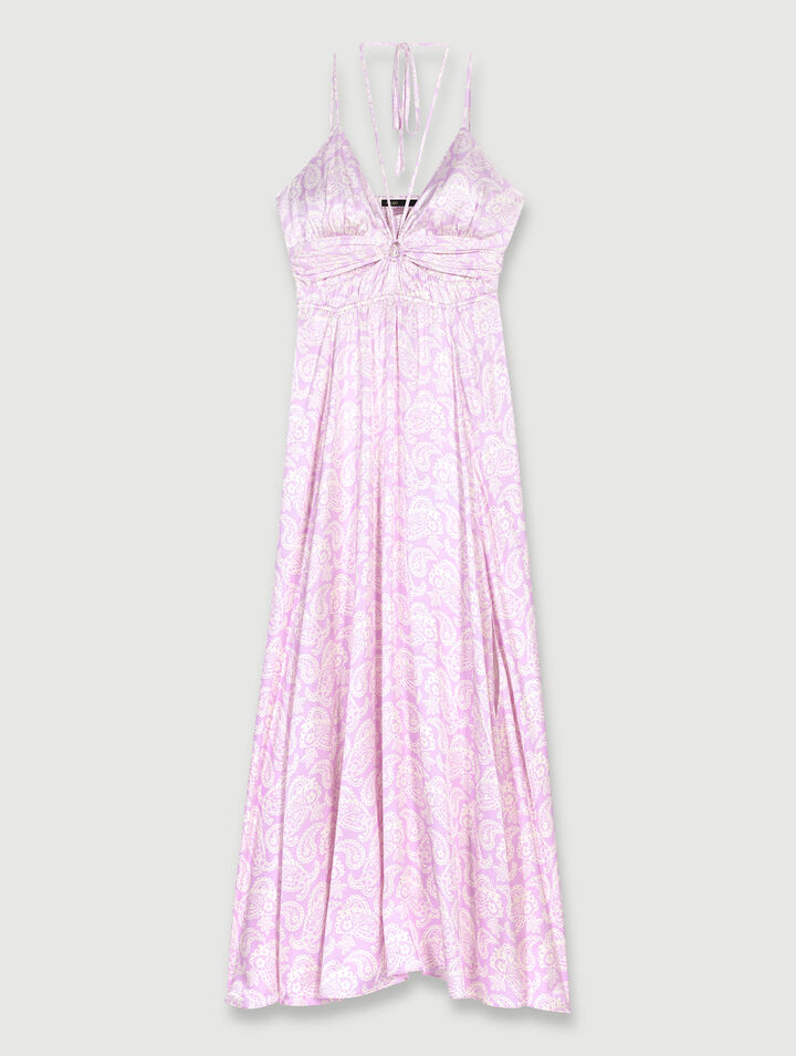 Robe longue imprimée ajourée