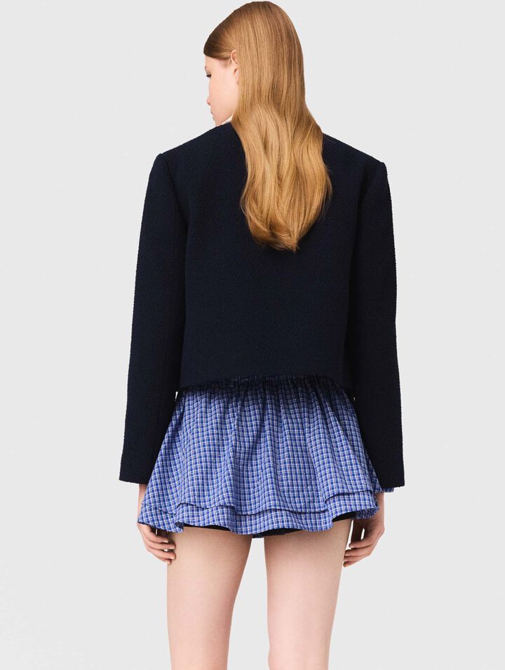 Veste courte tweed et col amovible