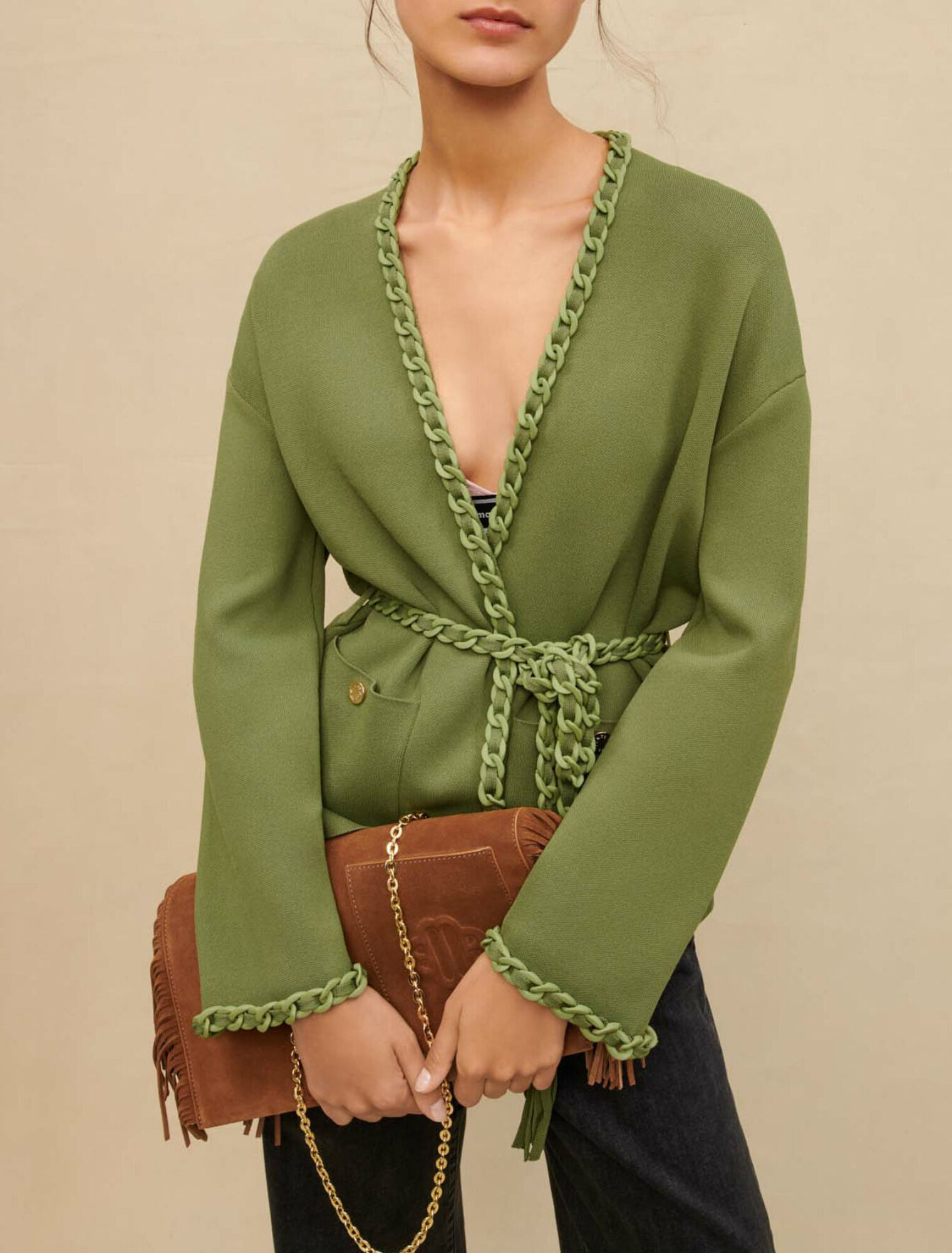 Gilet à bords tressés
