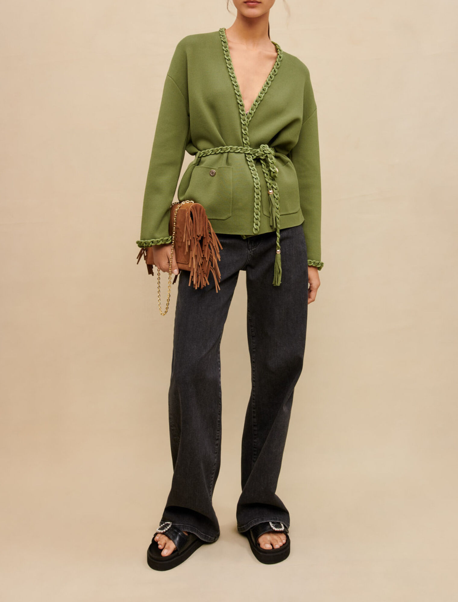 Gilet à bords tressés