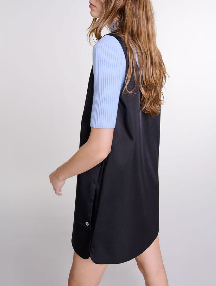 Satin pinafore dress