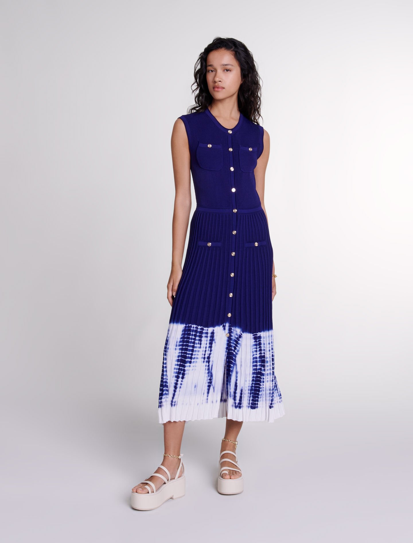 Robe longue en maille tie an dye