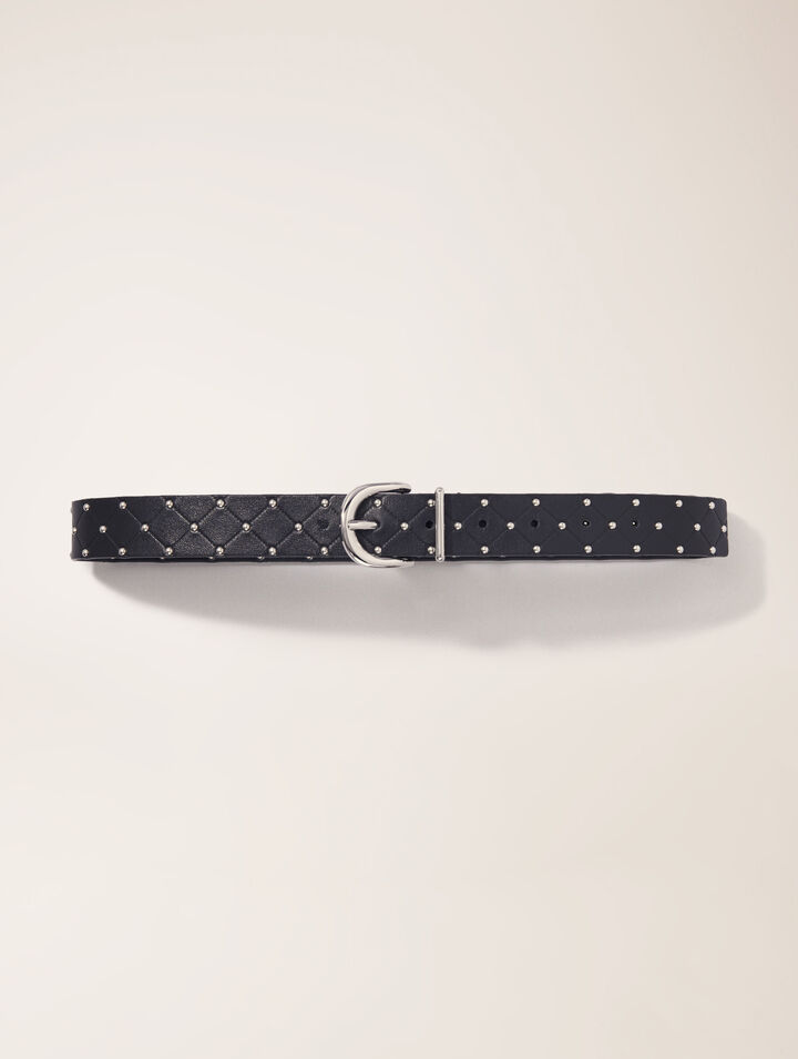 Ceinture en cuir matelassé